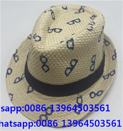 Солом'яний капелюх Fedora з друкованим малюнком