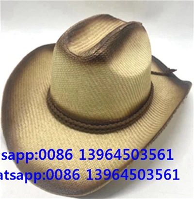 Солом'яний ковбойський капелюх у стилі джаз унісекс