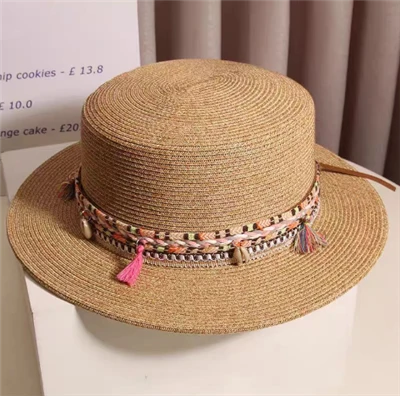 Солом'яний жіночий капелюшок з коричневого паперу в стилі Boho Chic